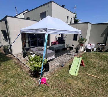 barnum sur terrasse en bois