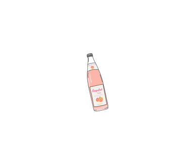 a bottle of pink grapefruit soda