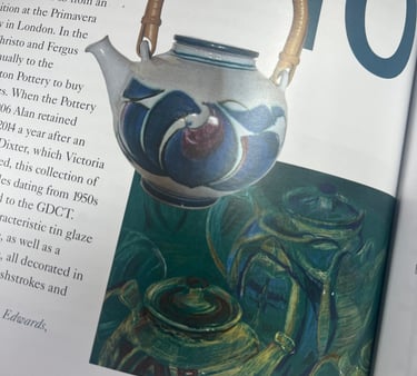 Alan Caiger Smith teapots, Great Dixter journal 2025 - digital drawing 