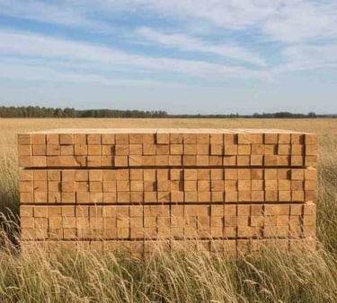 Eucalyptus pallet stringers in 75x75 mm and 80x80 mm sizes, supplied in 1200 mm and 2400 mm lengths for export pallets