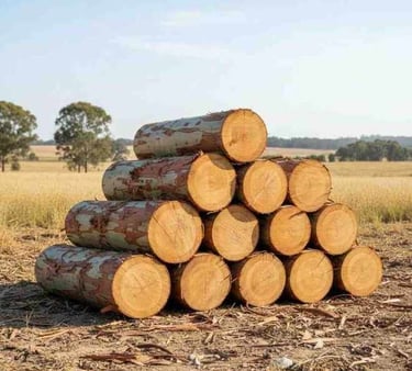 Rough sawn eucalyptus wood planks from India suitable for re-cutting, pallets, and industrial applications