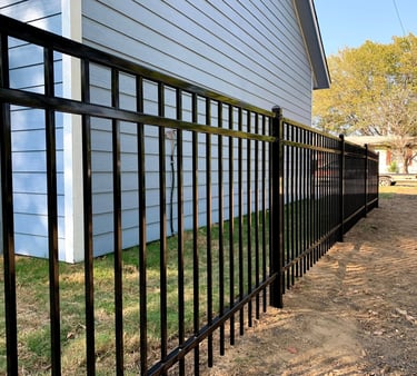 black steel fence