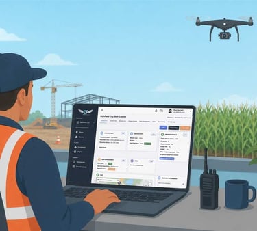 Crew assignments and mission status dashboard for drone operations