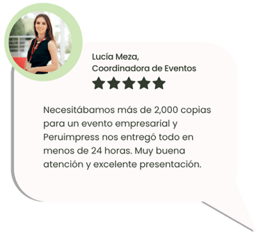Testimonio sobre servicio de copias para empresas en Lima con Peruimpress