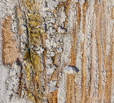 Détail de l'œuvre texturée "Croustillant doré"
