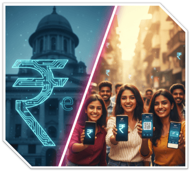 Digital Rupee cover page showing Wholesale CBDC and Retail CBDC in India.