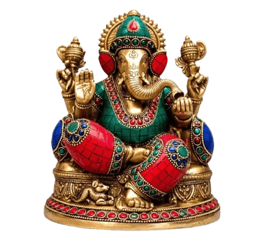Handcrafted brass Ganesha statue Hindu god Ganpati idol