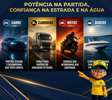 bateria caminhão, barco, moto, caminhão