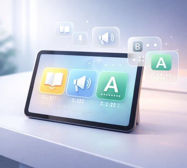 Apps that support reading, studying, and lifelong learning for visually impaired users.