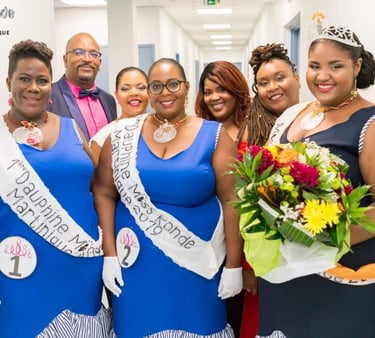 Olympe Loiseau, présidente du comité Miss Ronde Martinique et son équipe et ses élues