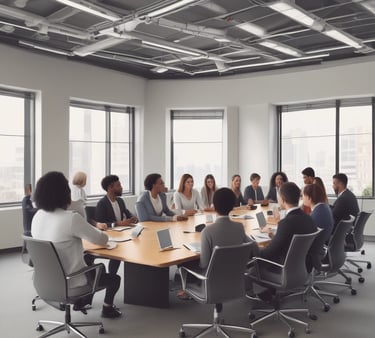Close-up of hands typing on a laptop with contract drafts on screen.