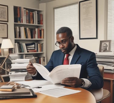 Team meeting discussing legal operations around a conference table.