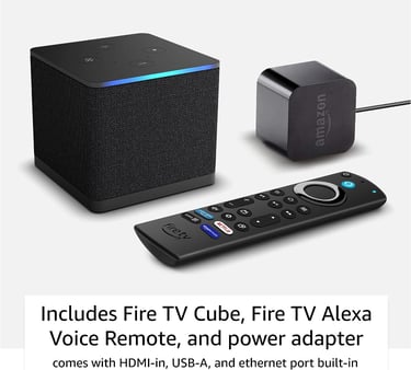 Amazon Fire TV Cube | Hands-free streaming device with Alexa, Wi-Fi 6, 4K Ultra HD