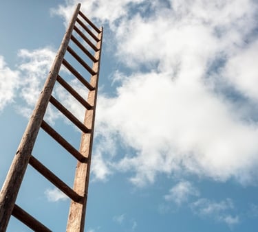 Ladder reaching sky high-resembling high performance and talent growth