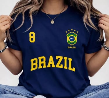 Blusa Feminina Brasil T-shirt Verão Algodão