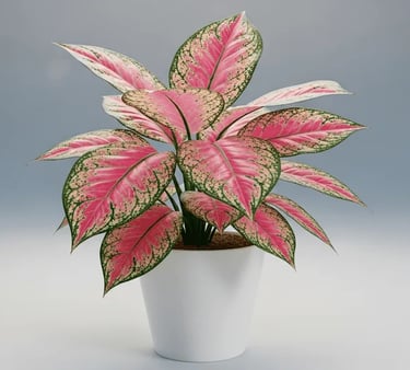 Aglaonema de hojas bicolores, verdes y rojas