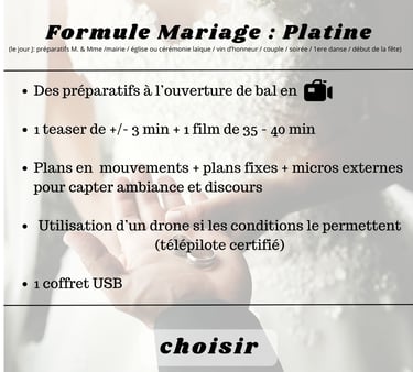 formule mariage : platine