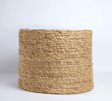 Tall round jute basket, eco-friendly handmade storage for home organization