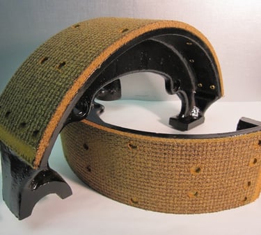 truck brake shoes relined, vintage fire truck brake shoes, custom and industrial brake relining services by the brake experts