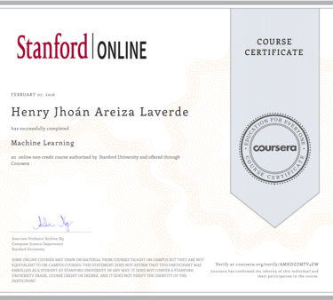 Machine Learning Certificate