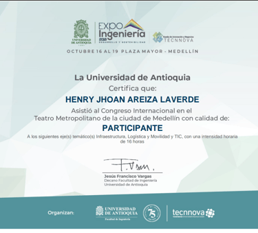 ExpoIng-2018 Certificate