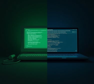 a laptop computer monitor and a mouse on a desk