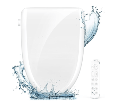 a smart toilet seat with a remote control and a remote control