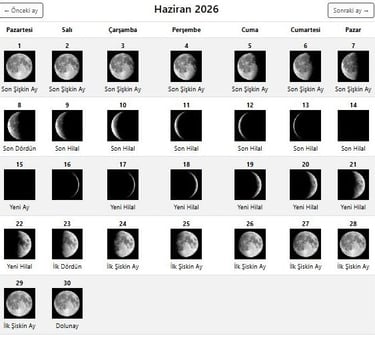 Haziran 2026 #ayfazı #aydurumları #ayınevreleri #yeniay #dolunay 