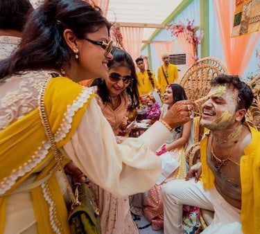a man and woman getting married in a wedding ceremony
