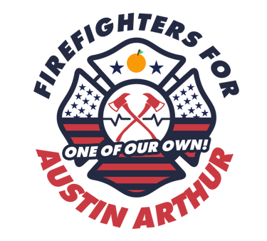 Firefighters for Austin Arthur logo showing firefighter support for Austin Arthur in Orange County, 