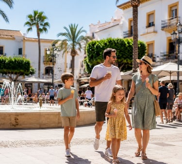Family enjoying Villamartin Plaza