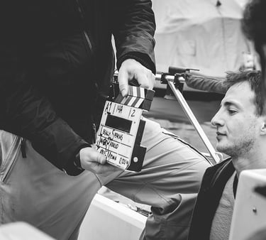 Actor Michael Germant waits for his scene on the set of Legally Speaking
