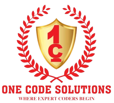 One Code Solutions logo with shield and coding excellence tagline