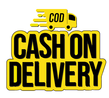 Yellow and black Cash on Delivery (COD) icon featuring a fast shipping truck for e-commerce payments.