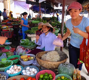 woman at food market Vietnam