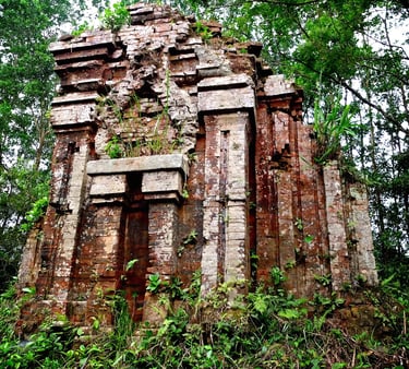 a very old brick building vietnam ruin