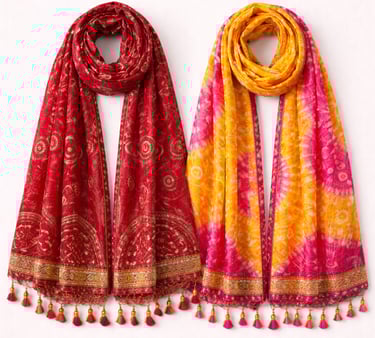 Chunri tie dye dupattas
