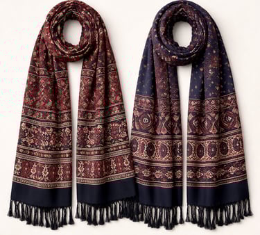 Handcrafted Ajrak printed shawls