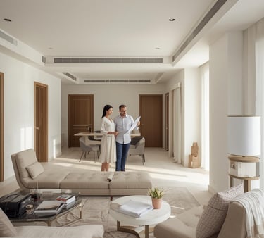 Modern Dubai apartment renovation with clean neutral interior