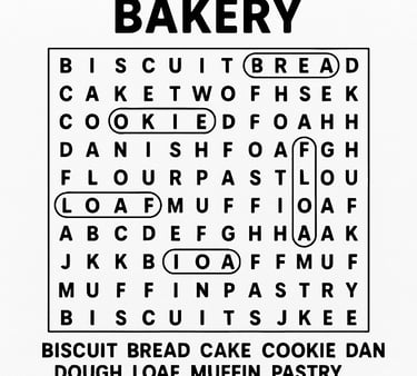 Bakery Word Search 