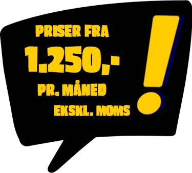 Priser fra 1.250 kr. pr. måned ekskl. moms