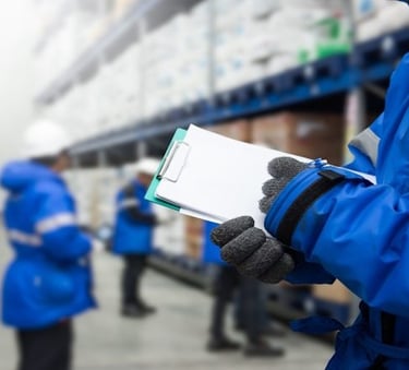 Compliance checks in a cold storage facility.