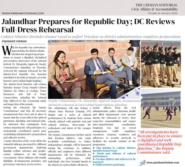 Jalandhar Prepares for Republic Day; DC Reviews Full-Dress Rehearsal