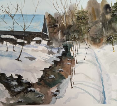 Snow, Barn and landscape will get you in a place. Discover the beauty of it: tranquility. Dianaq.art