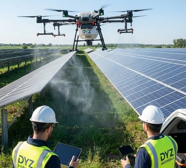 Fumigación Aérea con Drones para Granjas Solares -  DYZ Ingeniería