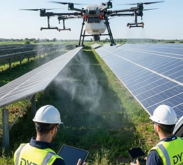 Fumigación Aérea con Drones para Granjas Solares - DYZ Ingeniería