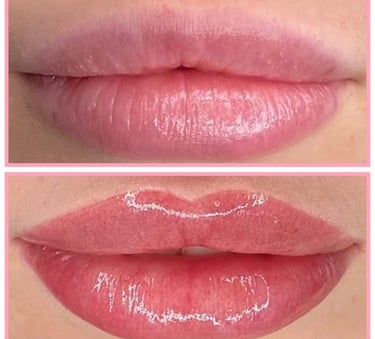 Permanent Make-up Lip Blush Vorher- / Nachher Fotos Lippenpigmentierung in der Nähe Linz Heilung