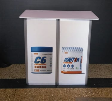 Easy to carry central fold small foot print Aluminium promoter