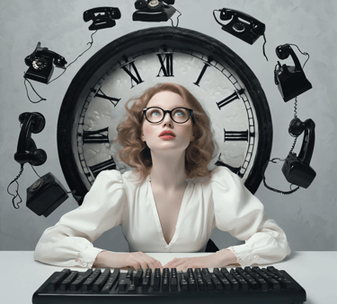 alice in numberland taking calls from existing and potential bookkeeping clients