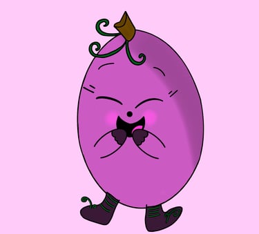 Dessin original de grains de raisins provenant de l'univers de Calnima autrice française indépendant